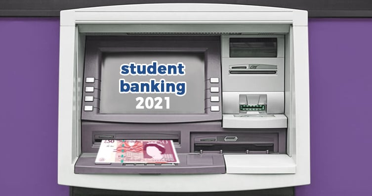 ATM with text 'student banking 2021'