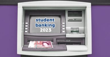 ATM with text: 'student banking 2023'