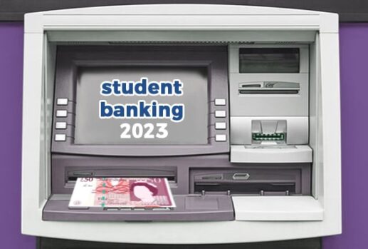 ATM with text: 'student banking 2023'