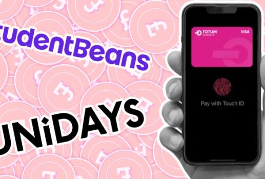 Totum app with StudentBeans and Unidays logo on pound sign background