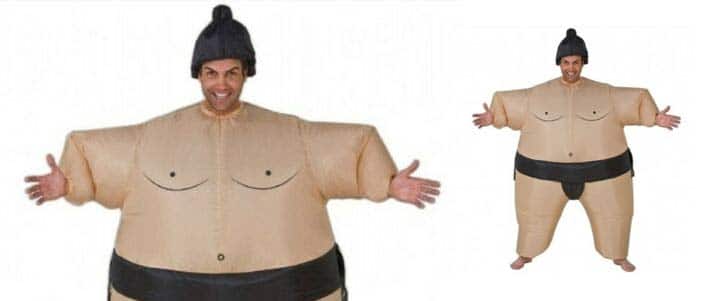 man in inflatable sumo wrestler costume