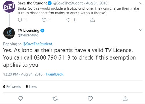 tv licensing tweet