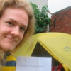student lives in tent save on rent