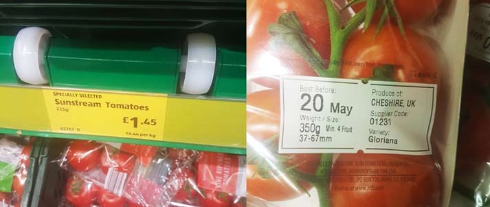 tomatoes in supermarket