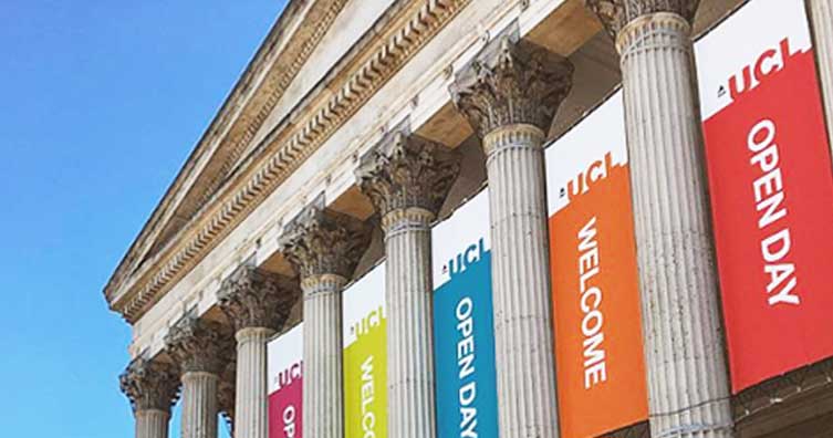 UCL open day signs