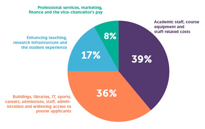 chart of what tuition fees are spent on