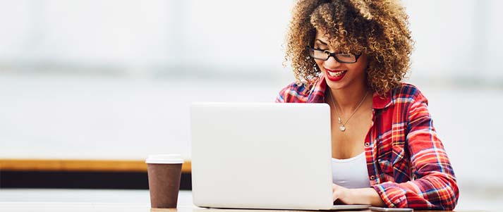 woman using laptop