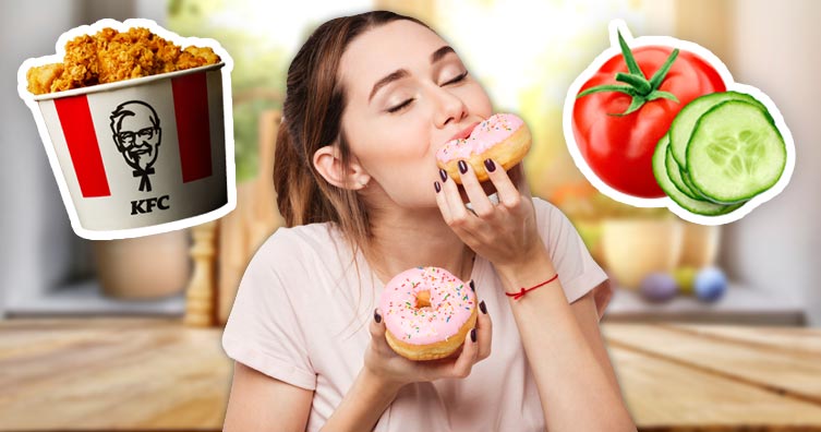 woman eating doughnuts
