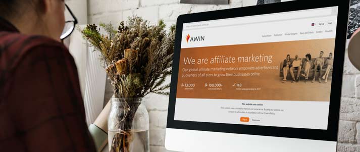 awin affiliate marketing screen