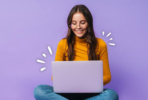 woman using laptop