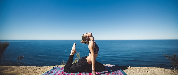 woman doing yoga