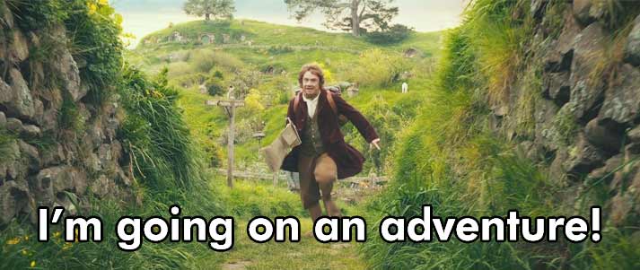 The Hobbit character going on an adventure