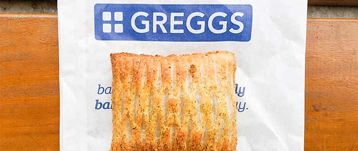 greggs pastry on top of a bag on a table