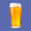 pint of beer in glass png purple blue background