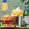 bill's free burger and peroni