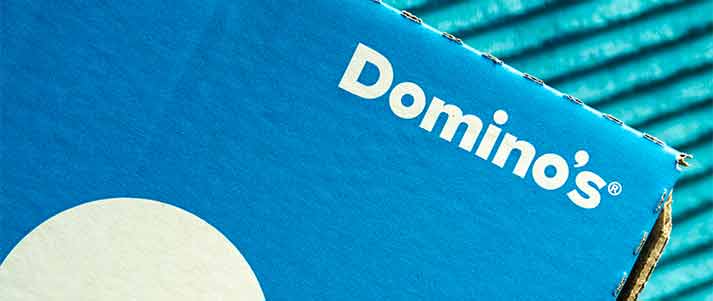 blue Domino's pizza box