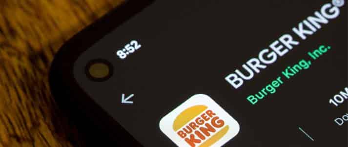 burger king app on a smartphone