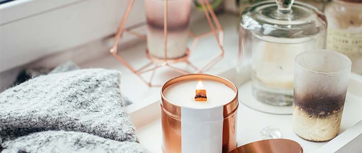 candles and homeware decorations
