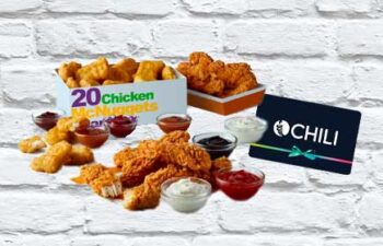 mcdonald's chicken combo with chili movie rental gift card