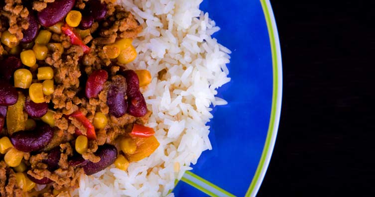 chilli con carne on rice