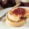 crumpets with butter and jam