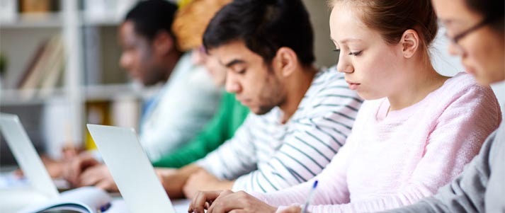 Students working in class