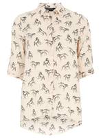 Blush Horse Print Rollsleeve Top