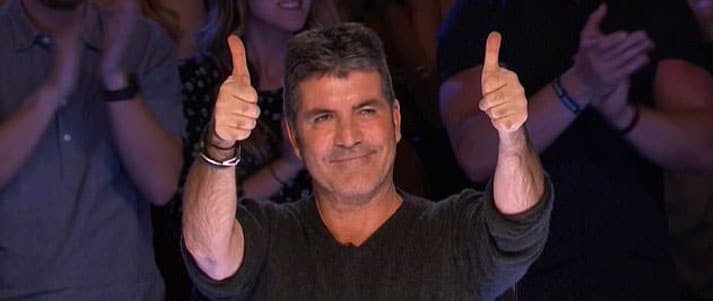 Simon Cowell giving two thumbs up