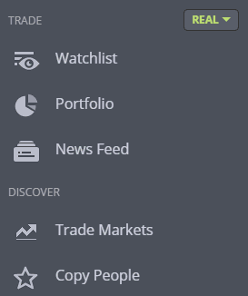 etoro navigation