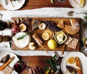 first table food cheese board