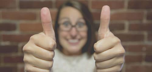 Girl giving thumbs up