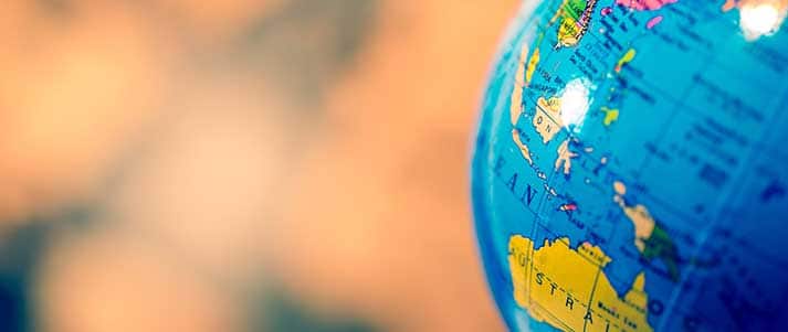 globe against blurred background