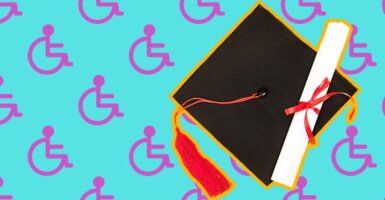 Grad cap and diploma disability background