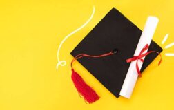 graduation cap and diploma