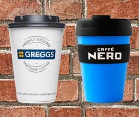 greggs and caffe nero hot drinks