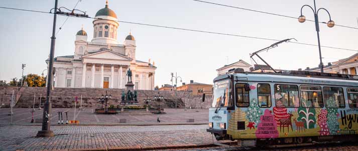tram in helsinki finland