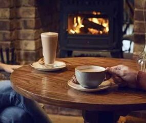 free hot drink and brownie
