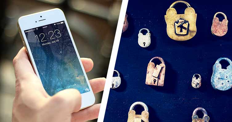 iphone and pattern of padlocks