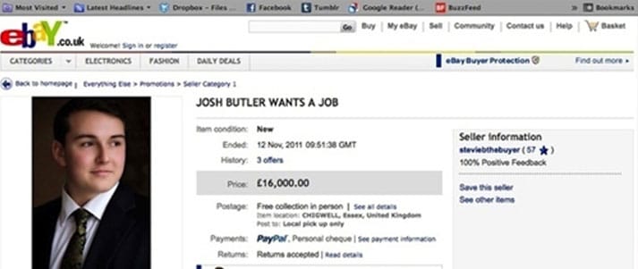 ebay cv josh butler