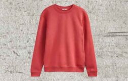 red crew neck jumper