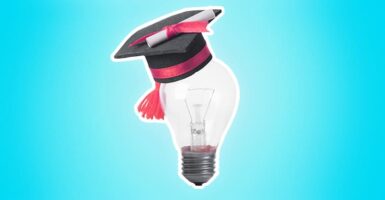 Light bulb with graduate cap