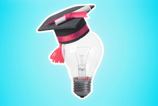 Light bulb with graduate cap