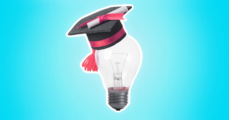 Light bulb with graduate cap