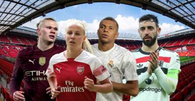 male and female footballers