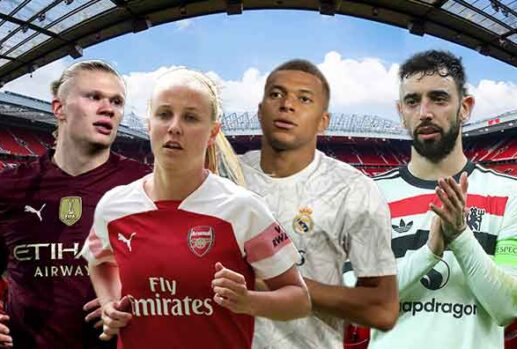 male and female footballers