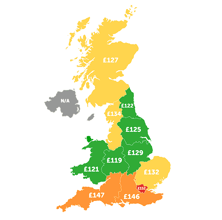 Infographic about regional cost of student rent