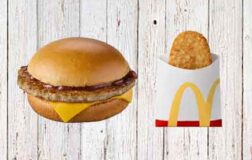 mcdonald's sausage sandwich and hash brown