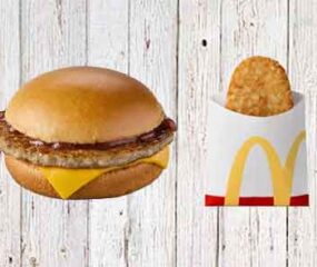 mcdonald's sausage sandwich and hash brown
