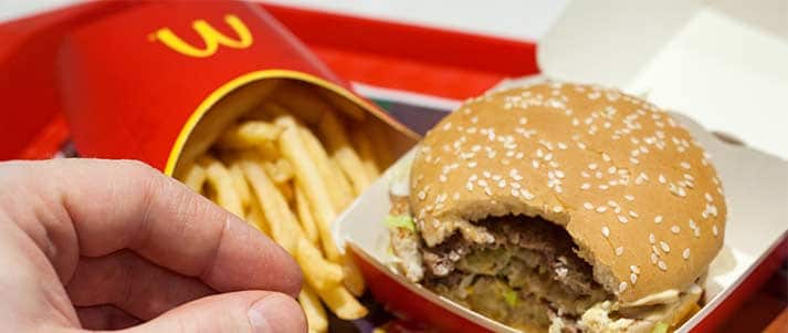 mcdonalds fries and big mac burger sandwich