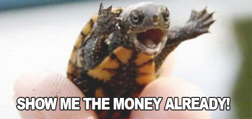 Tiny turtle - show me the money